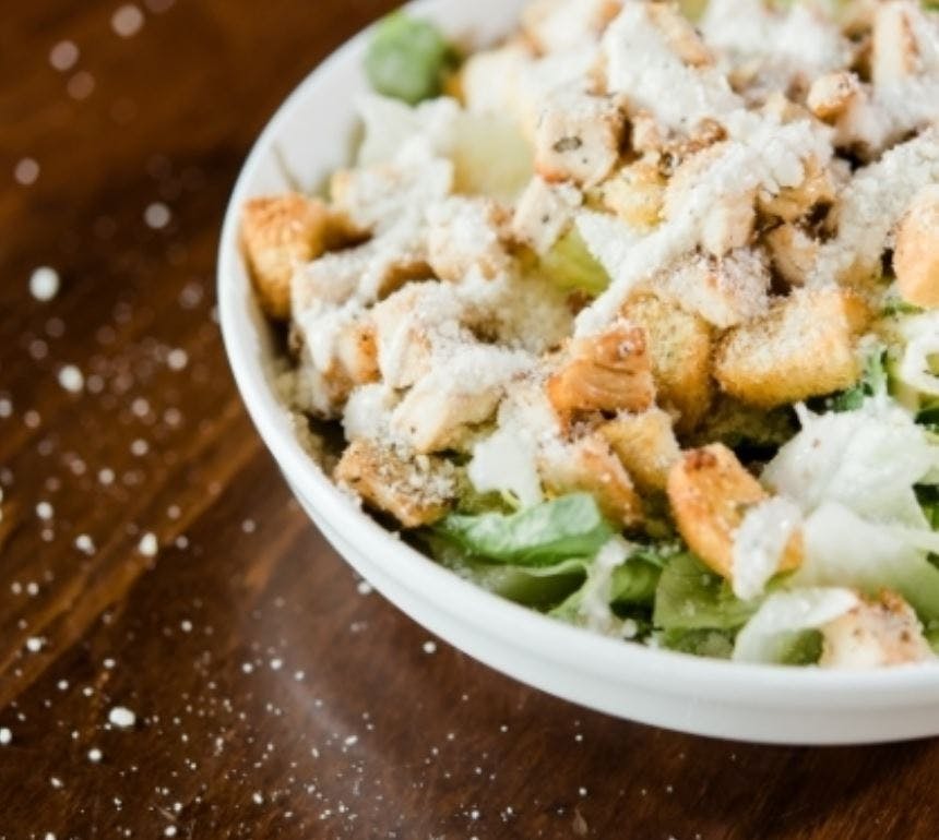 Order Chicken Caesar Salad - Salad food online from Jonny Pizza store, Fort Worth on bringmethat.com