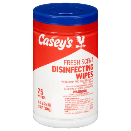 Order Casey's Fresh Scent Disinfecting Wipes, 75ct food online from Caseys Carry Out Pizza store, Charlestown on bringmethat.com
