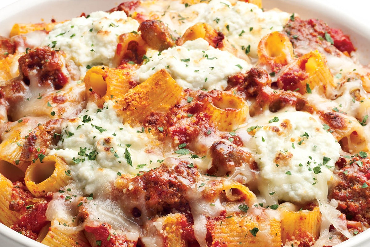 Order Baked Rigatoni food online from Buca di Beppo store, Mesa on bringmethat.com