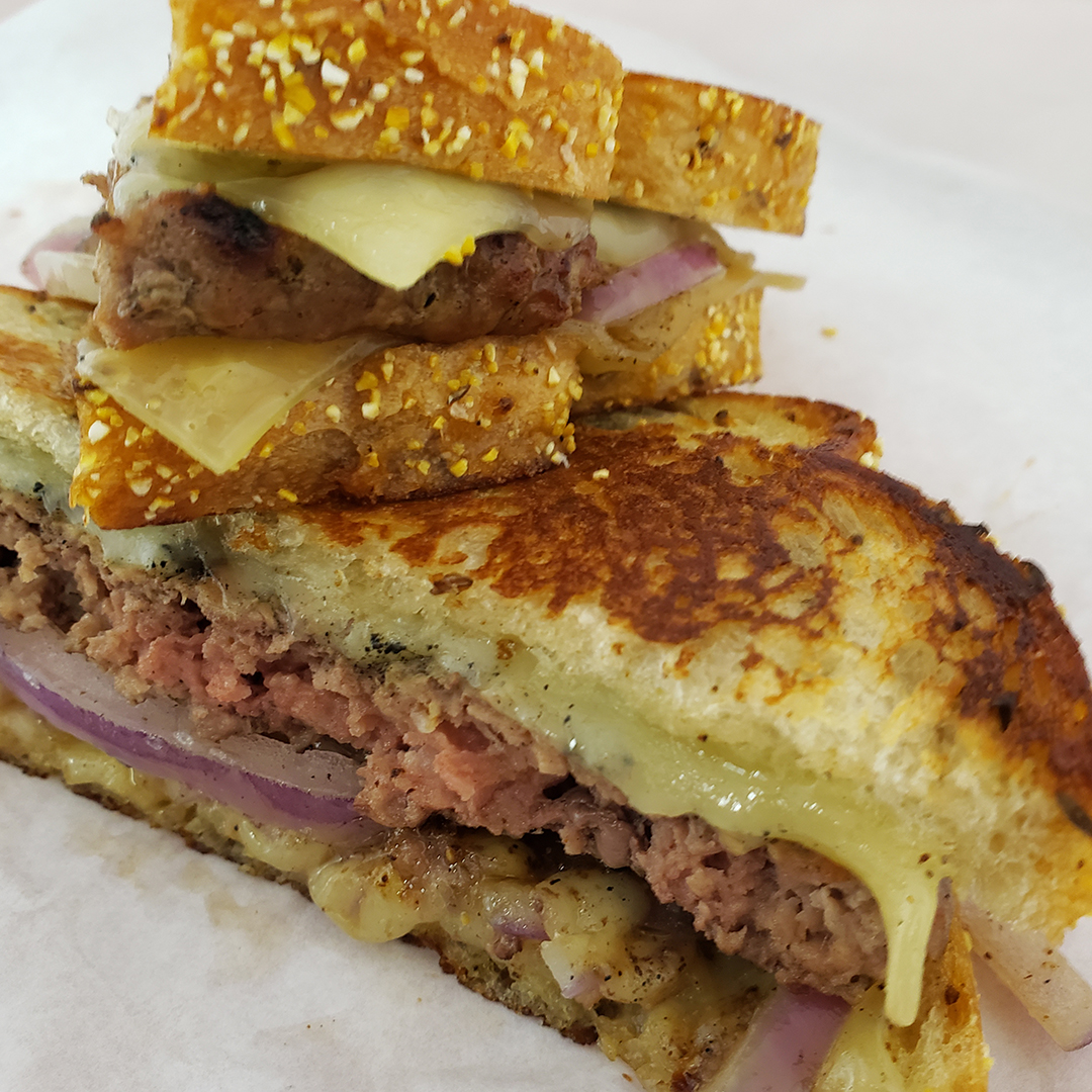Order 1/2 lb. Patty Melt on Rye Sandwich food online from Mad Madelines Grill store, Temecula on bringmethat.com