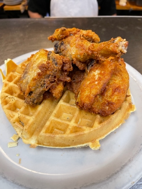 Order Crispy Chicken and Waffle food online from Bills Cafe store, San Jose on bringmethat.com