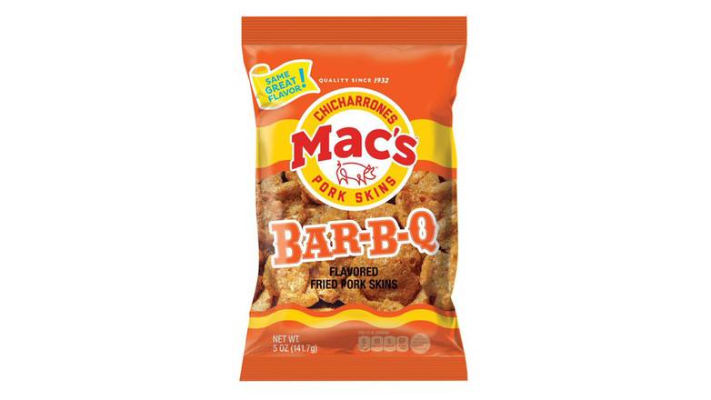 Order Mac'S Bar-B-Q Crispy Fried Pork Skins food online from Red Roof Market store, Lafollette on bringmethat.com