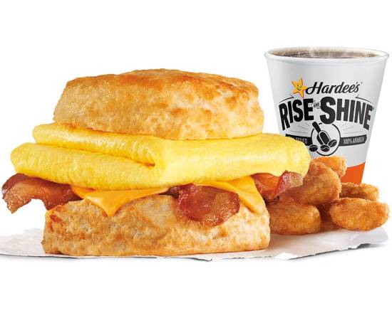 Order Bacon Egg & Cheese Biscuit Combo food online from Hardee store, Huntington on bringmethat.com