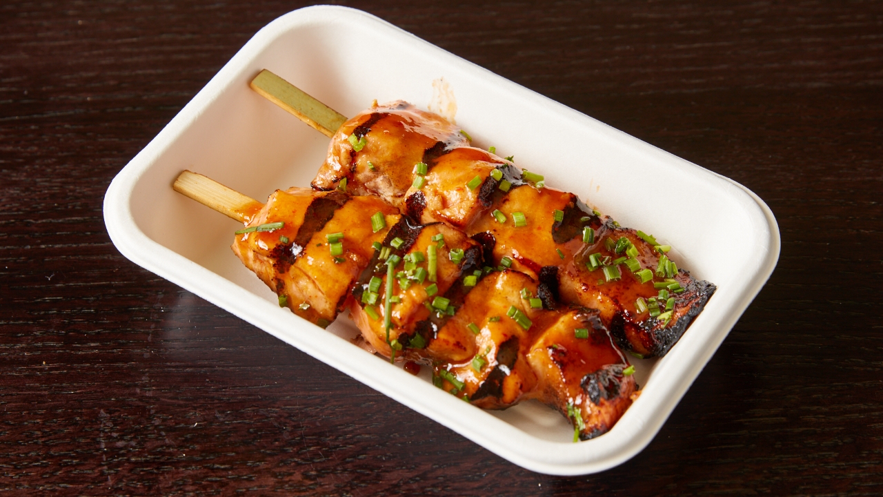 Order Miso Salmon Skewers food online from Union Sushi + Barbeque Bar store, Chicago on bringmethat.com