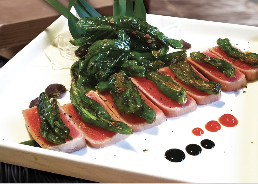 Order Shishito Seared Tuna food online from Asahi Sushi store, Granada Hills on bringmethat.com