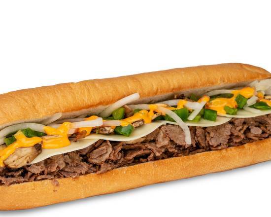 Order Philly Cheesesteak Sub With Fries food online from Happy Pizza store, Flint on bringmethat.com