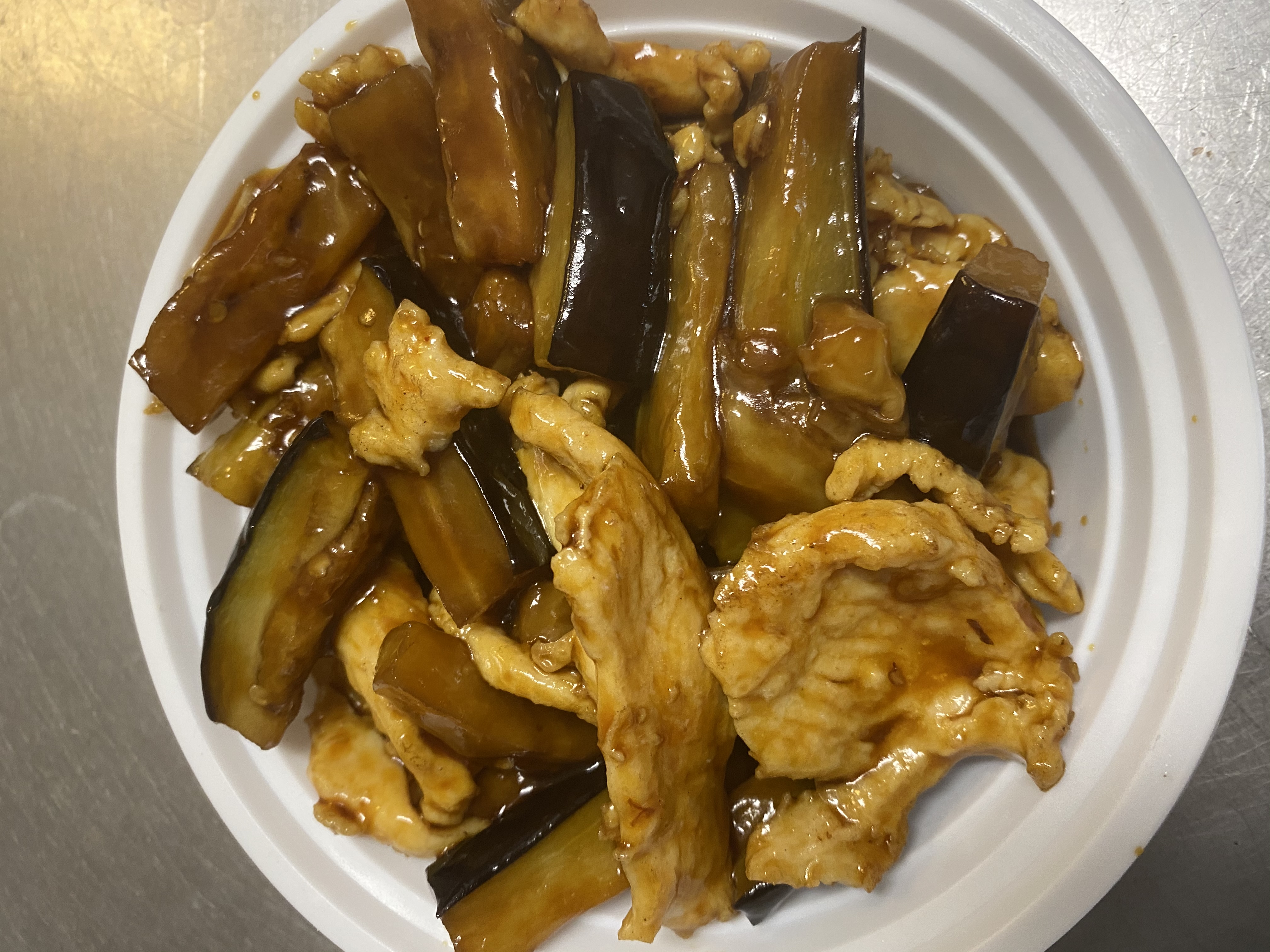 Order 63. Chicken with Eggplant food online from New China Inn store, Pittsburgh on bringmethat.com