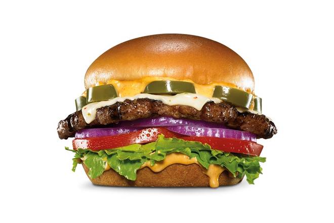 Order Jalapeño Angus Burger food online from Carl's Jr. store, Clinton on bringmethat.com