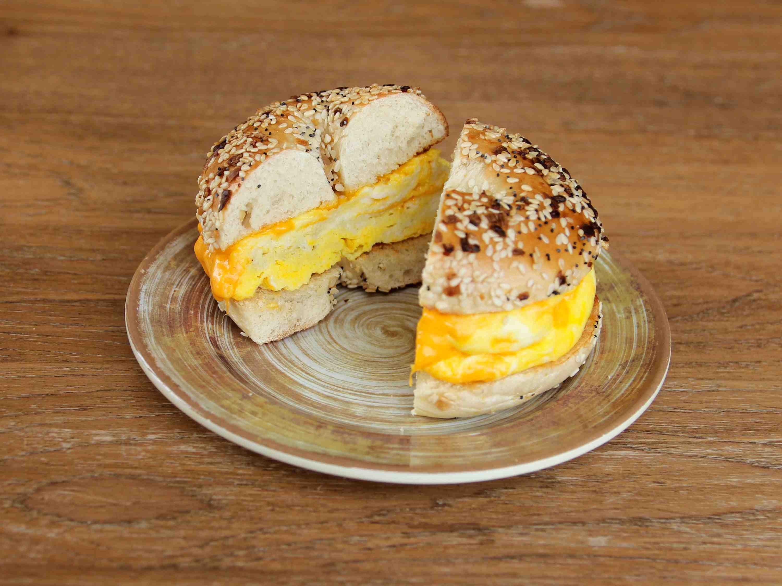 Order Egg and Cheese Bagel Sandwich food online from Farmhouse Coffee And Ice Cream store, Farmington Hills on bringmethat.com