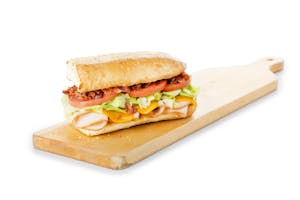 Order Turkey, Bacon, & Cheddar Sandwich food online from Fox's Pizza Den store, Freedom on bringmethat.com