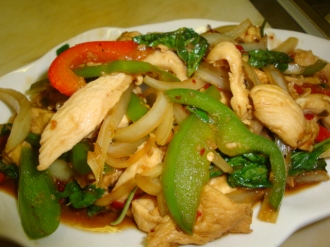 Order 39. Basil Rice Dish food online from Nine & Nine Thai Kitchen store, Pasadena on bringmethat.com