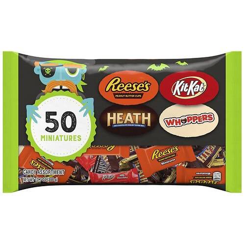 Order Hershey's Miniatures, Halloween, Reese's, Kit Kat, Heath, Whoppers, Medium Variety Bag Chocolate Assortment - 13.7 oz food online from Walgreens store, Loudonville on bringmethat.com