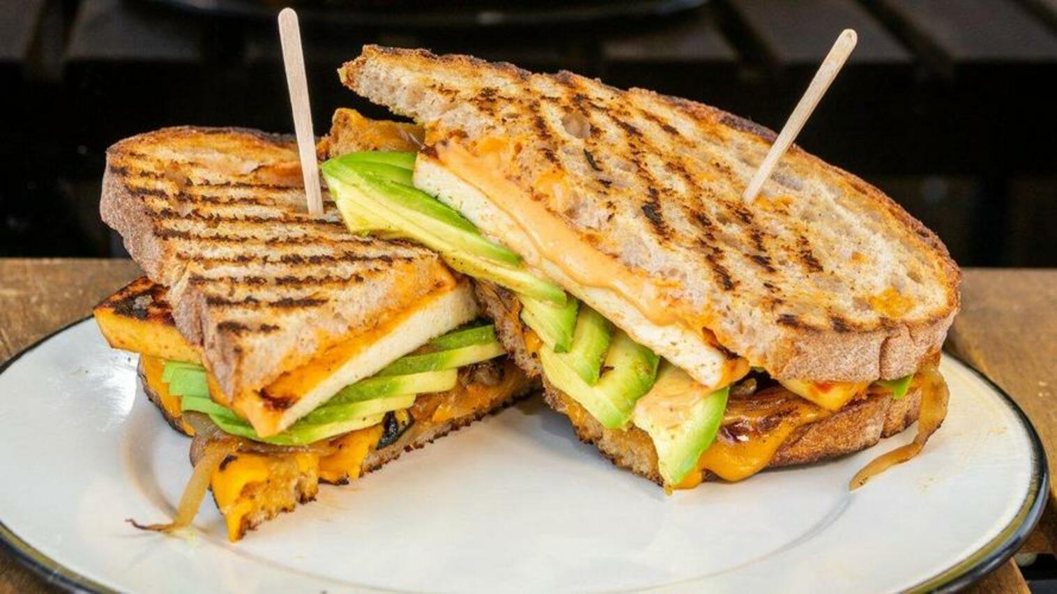 Order Sriracha Cheesy Panini food online from Chef Tanya's Kitchen store, Palm Springs on bringmethat.com