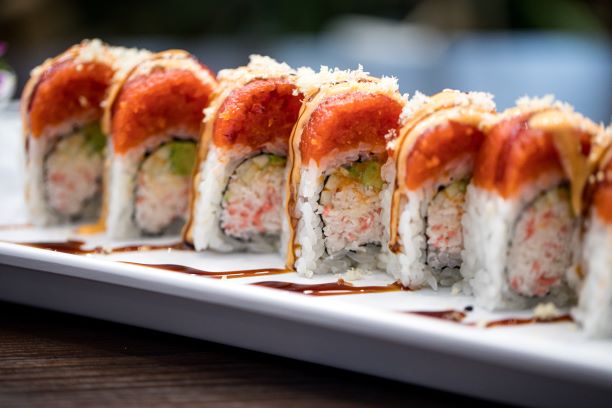Order Red Dragon Roll - 8 Pieces food online from Show Ramen store, La Verne on bringmethat.com