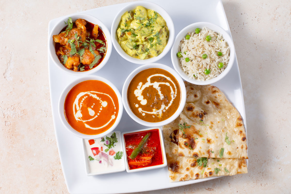 Order Three Curry Combo food online from Tulsi Indian Eatery store, Los Angeles on bringmethat.com