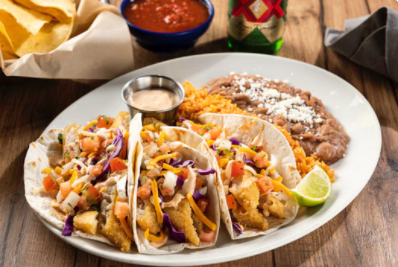 Order Dos XX Fish Tacos food online from On The Border - Texarkana store, Texarkana on bringmethat.com