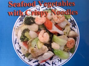 Order Seafood Vegetables with Crispy Noodles food online from Hawaii Bbq Deli store, Kailua-Kona on bringmethat.com