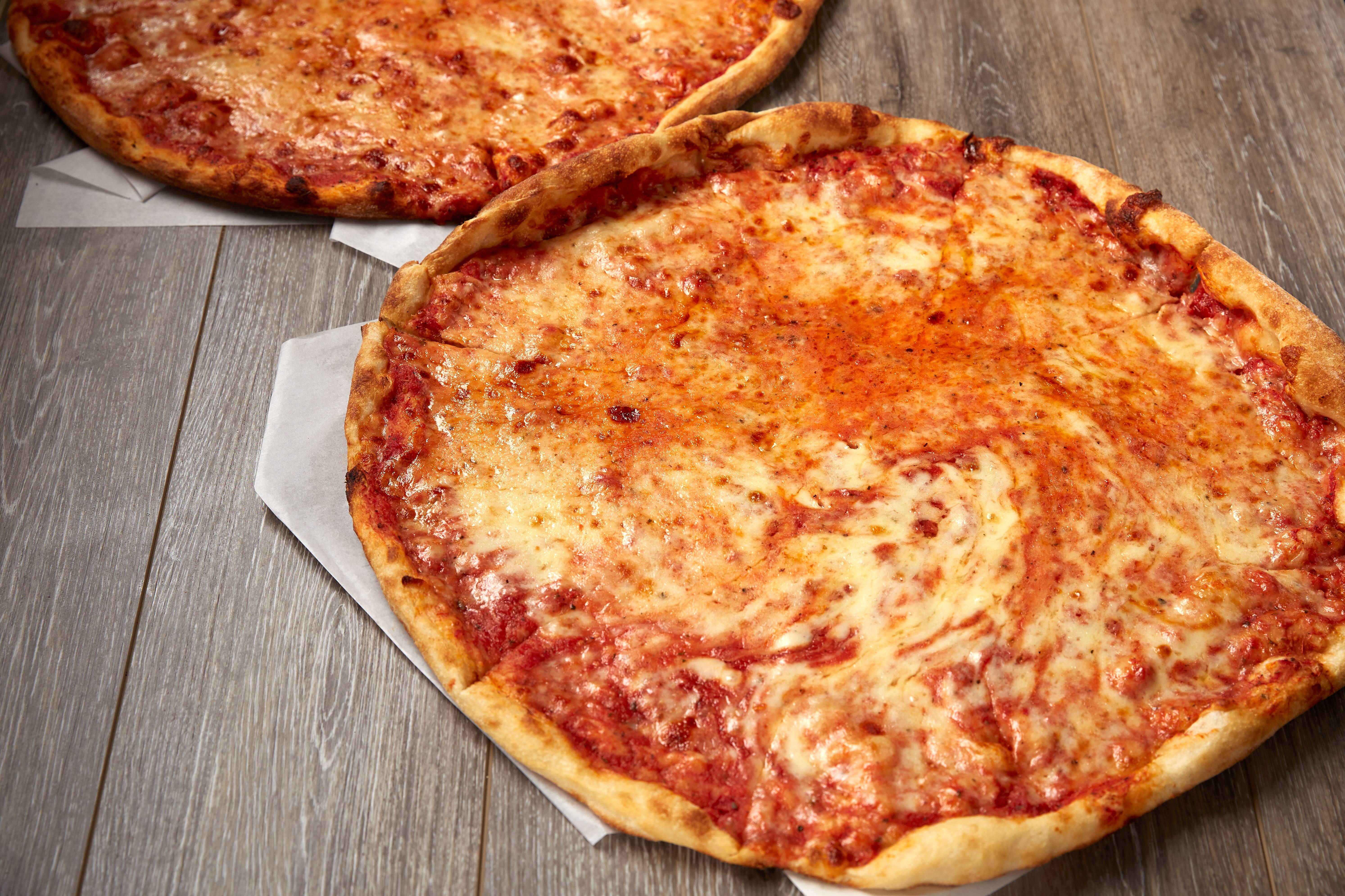 Order 2 Large Plain Cheese Pizzas Special food online from Mario's Pizzeria store, Brooklyn on bringmethat.com