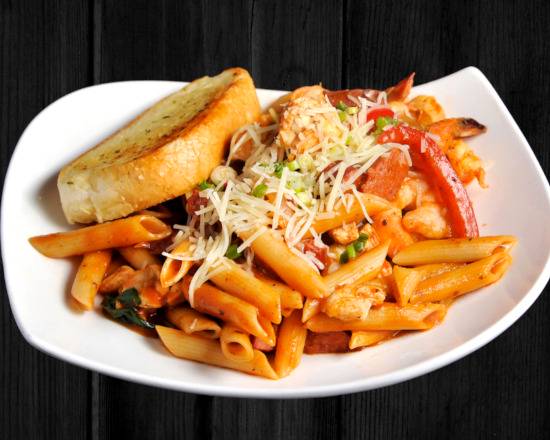 Order Jambalaya Pasta food online from Theory Restaurant store, Duluth on bringmethat.com