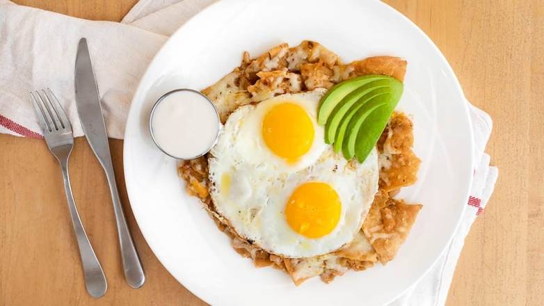 Order Chilaquiles Verde food online from Yolk Iron Works store, Indianapolis on bringmethat.com