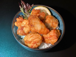 Order Chicken Karaage donburi food online from Izumi Revolving Sushi store, Daly City on bringmethat.com