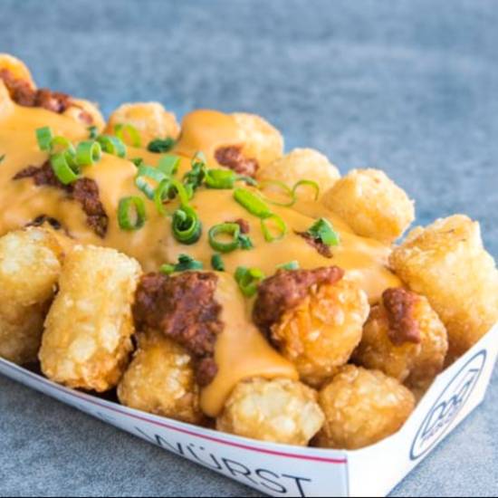 Order Chilli Cheese Tots food online from Bad-Ass Breakfast Burritos store, Austin on bringmethat.com