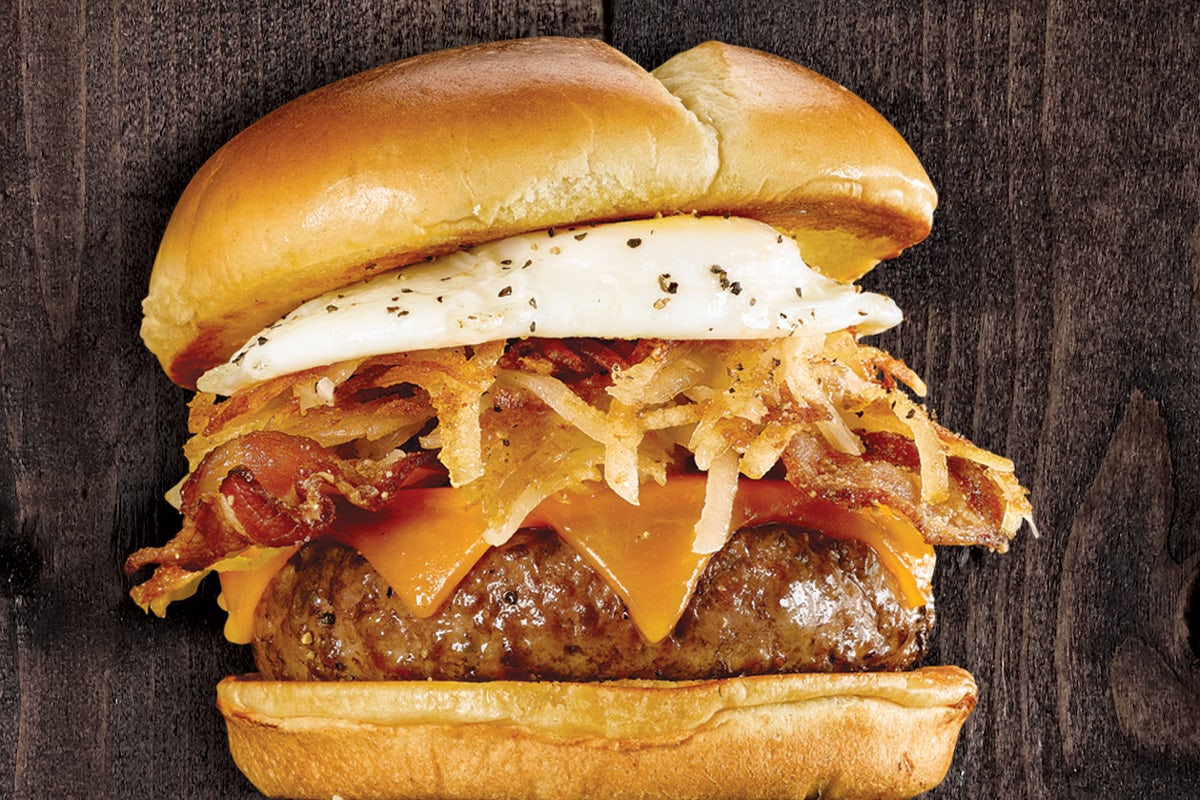 Order The Breakfast Burger food online from Perkins Restaurant & Bakery store, Colonia on bringmethat.com