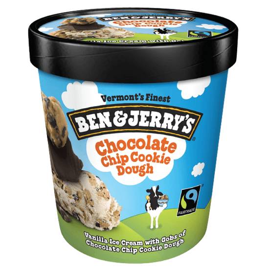 Order Ben & Jerry's Chocolate Chip Cookie Dough 16oz food online from Caseys Carry Out Pizza store, Council Bluffs on bringmethat.com