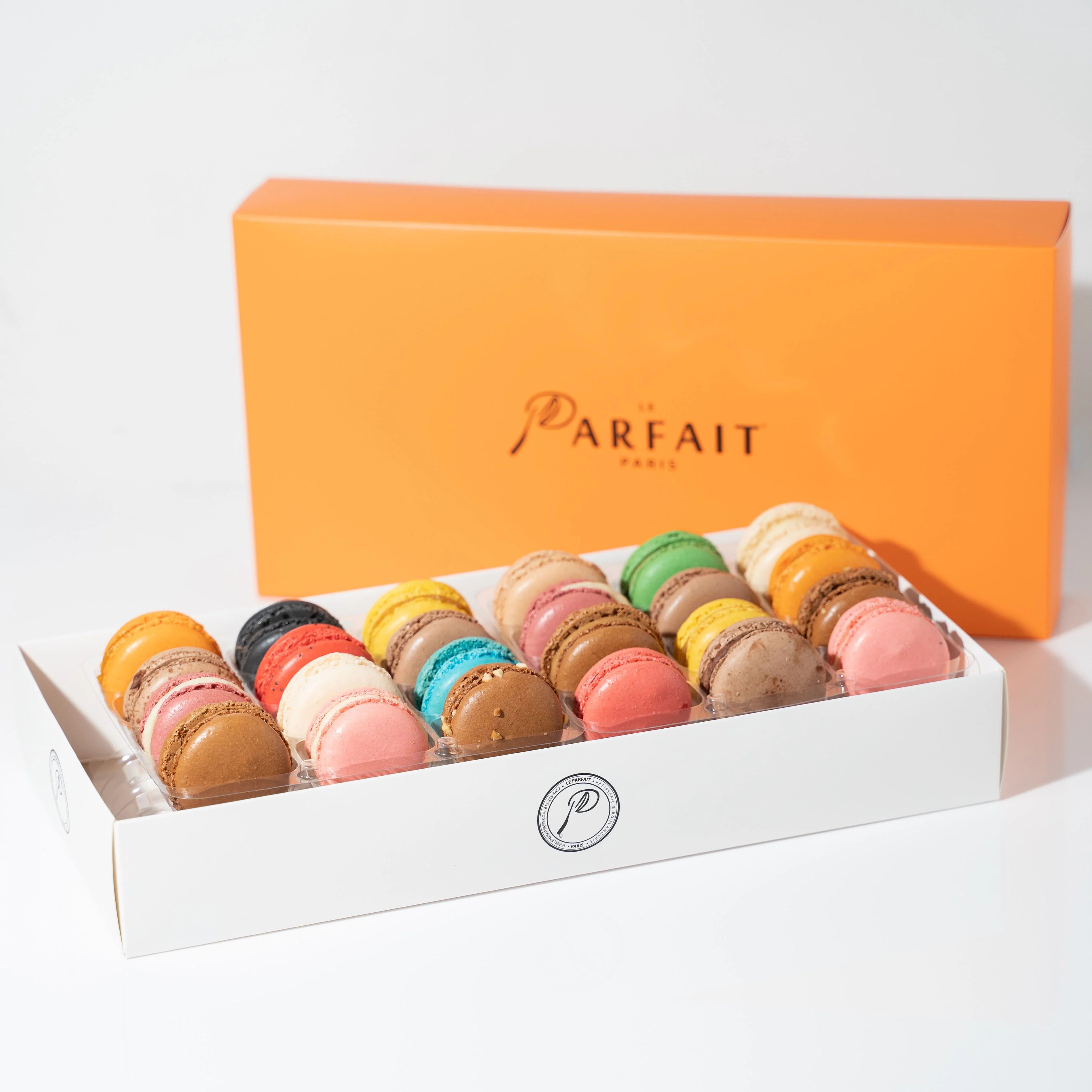 Order Box of 18 Macarons food online from Parfait Paris store, Anaheim on bringmethat.com