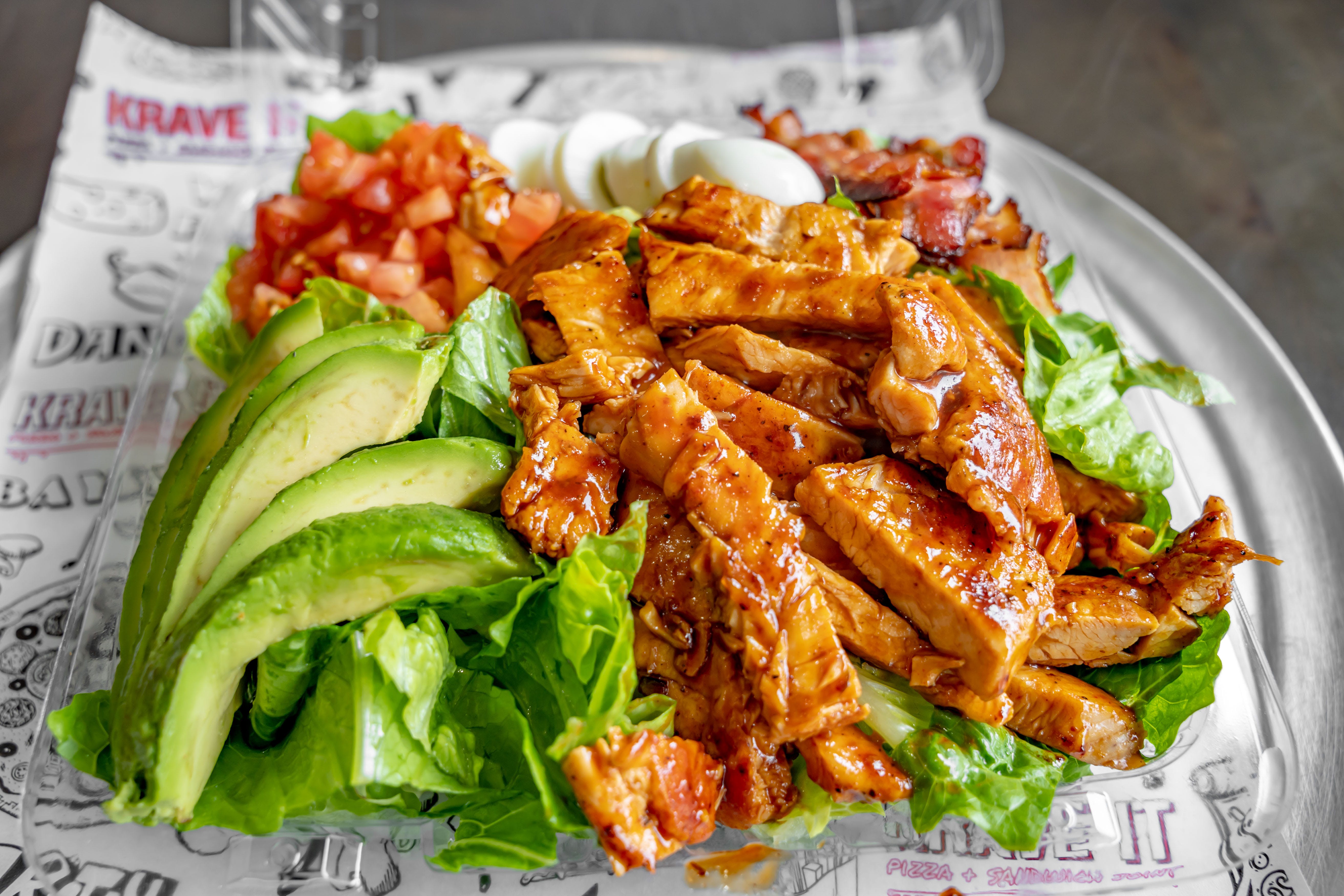 Order Q'Cobb Salad - Salad food online from Krave It Sandwich Shop and Eatery store, Bayside on bringmethat.com