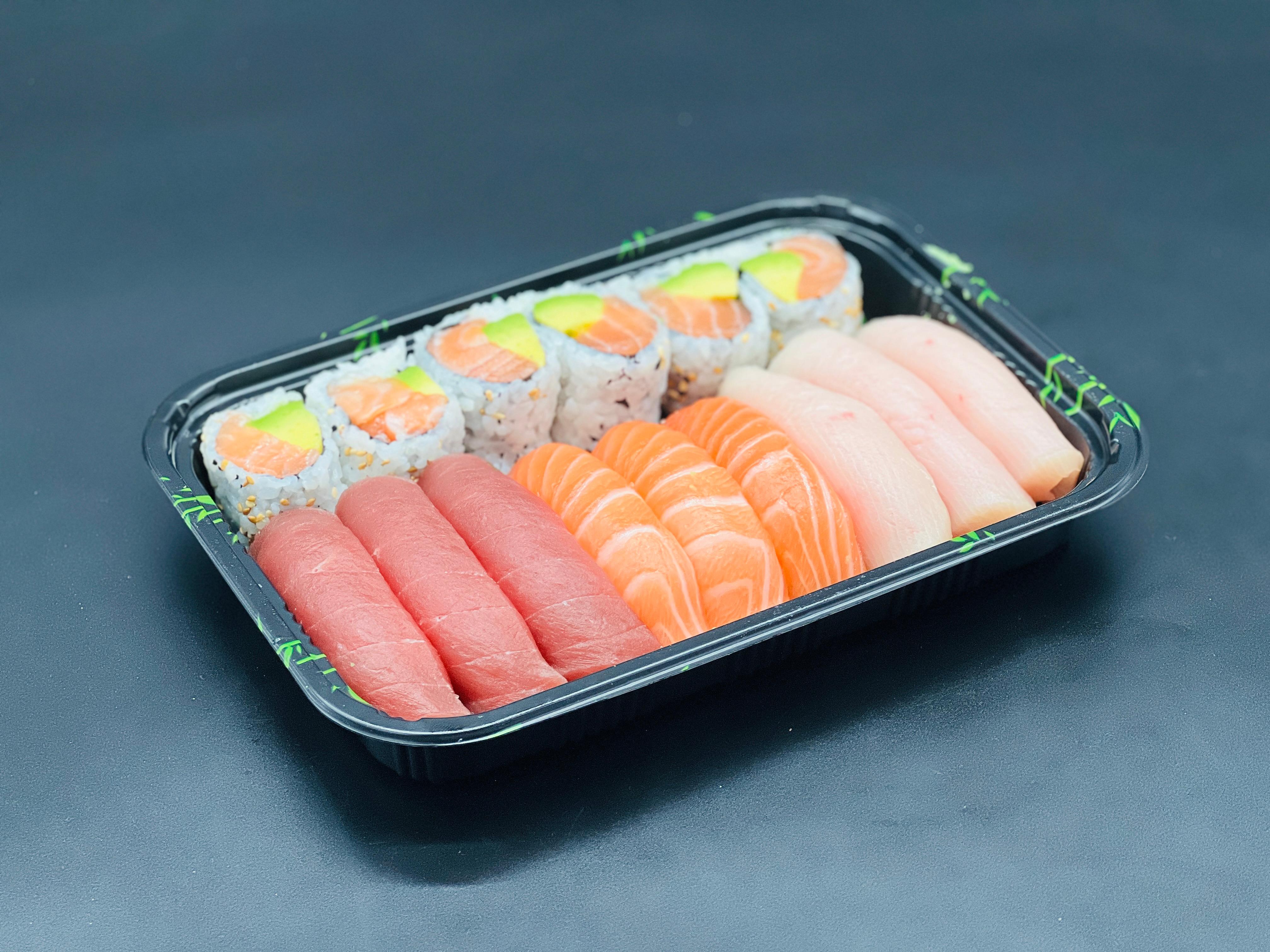 Order Gluten Free Tricolor Sushi Plate food online from I Sushi Inc. store, Ridgewood on bringmethat.com