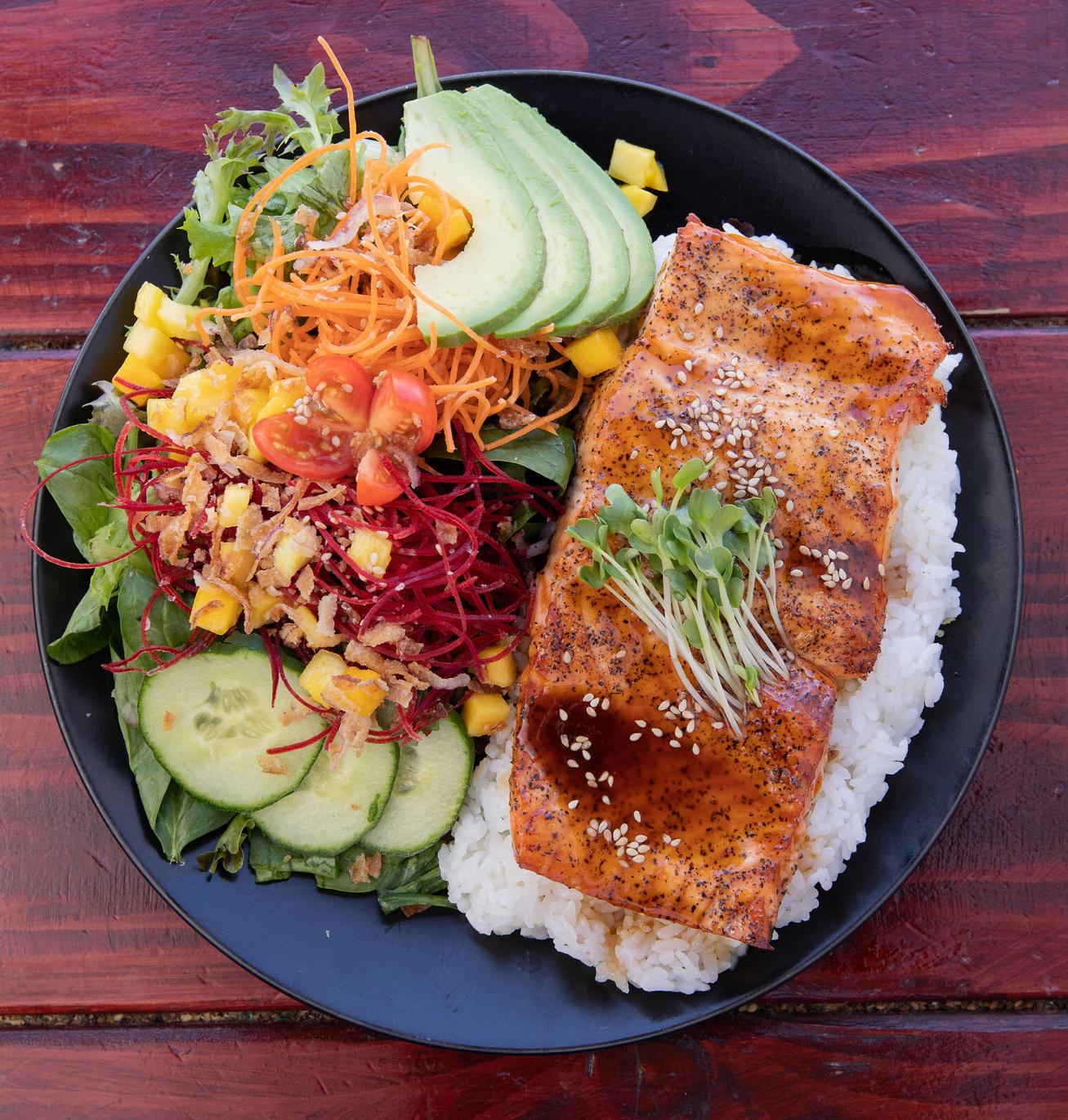 Order Baked Salmon Teriyaki food online from Meshuga 4 Sushi - W. Pico Blvd. store, Los Angeles on bringmethat.com