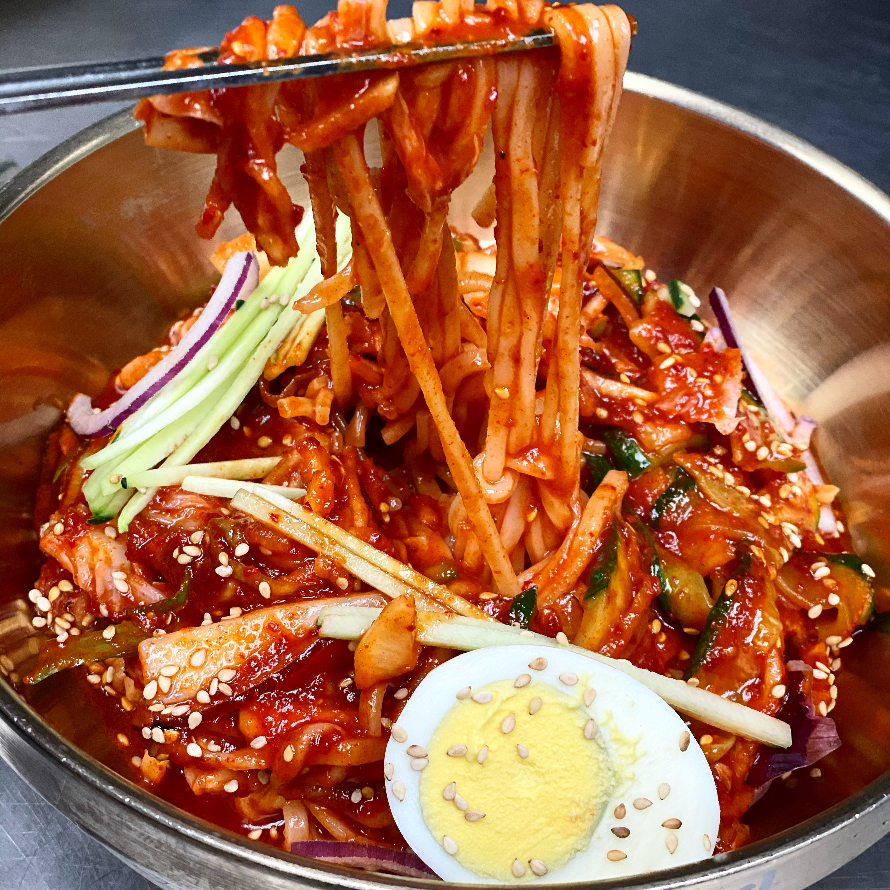 Order Spicy Mixed Kalguksu (COLD) food online from Mdk Noodles store, Anaheim on bringmethat.com