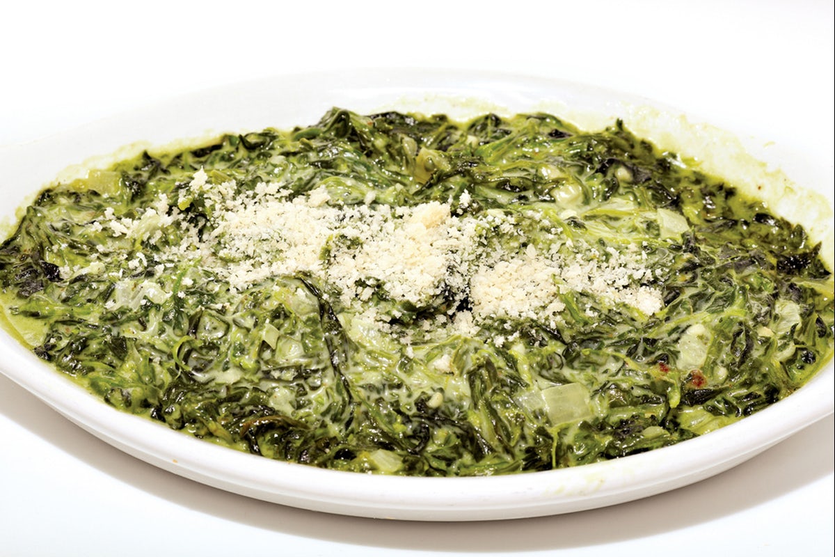 Order Creamed Spinach | GF, VE food online from Perry Steakhouse & Grille store, Oak Brook on bringmethat.com