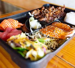 Order 150. Two Choice Bento Lunch food online from Maki Yaki store, Placentia on bringmethat.com