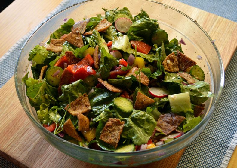 Order Fattoush Salad food online from Hollywood Mediterranean Cuisine store, Roseville on bringmethat.com