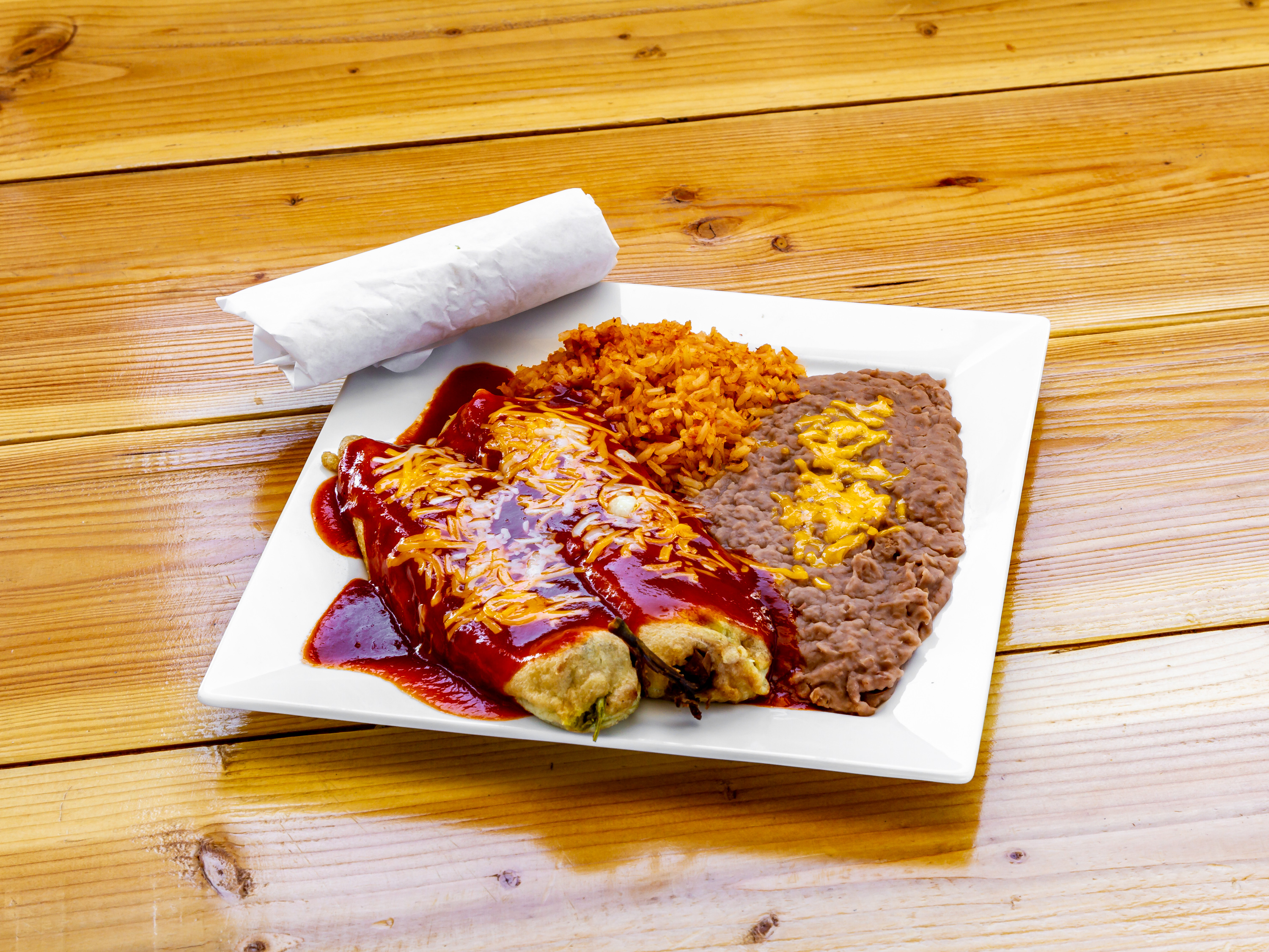 Order 6. Chiles Rellenos Combo food online from Viva Burrito store, Tucson on bringmethat.com