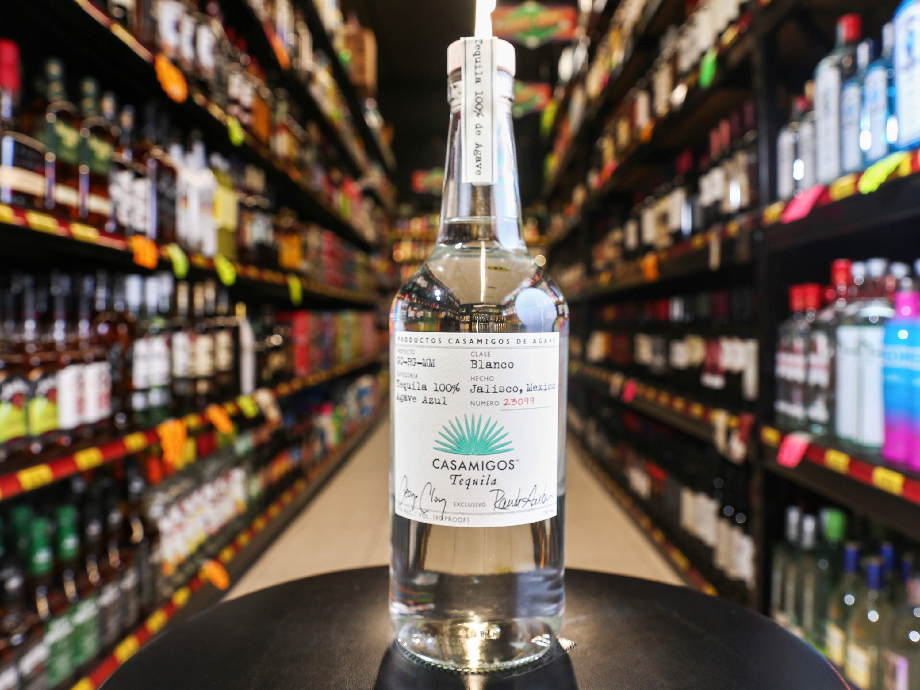 Order Casamigos Blanco, 750ml Tequila (40.0% ABV) food online from Gold Crown Liquors store, Chicago on bringmethat.com