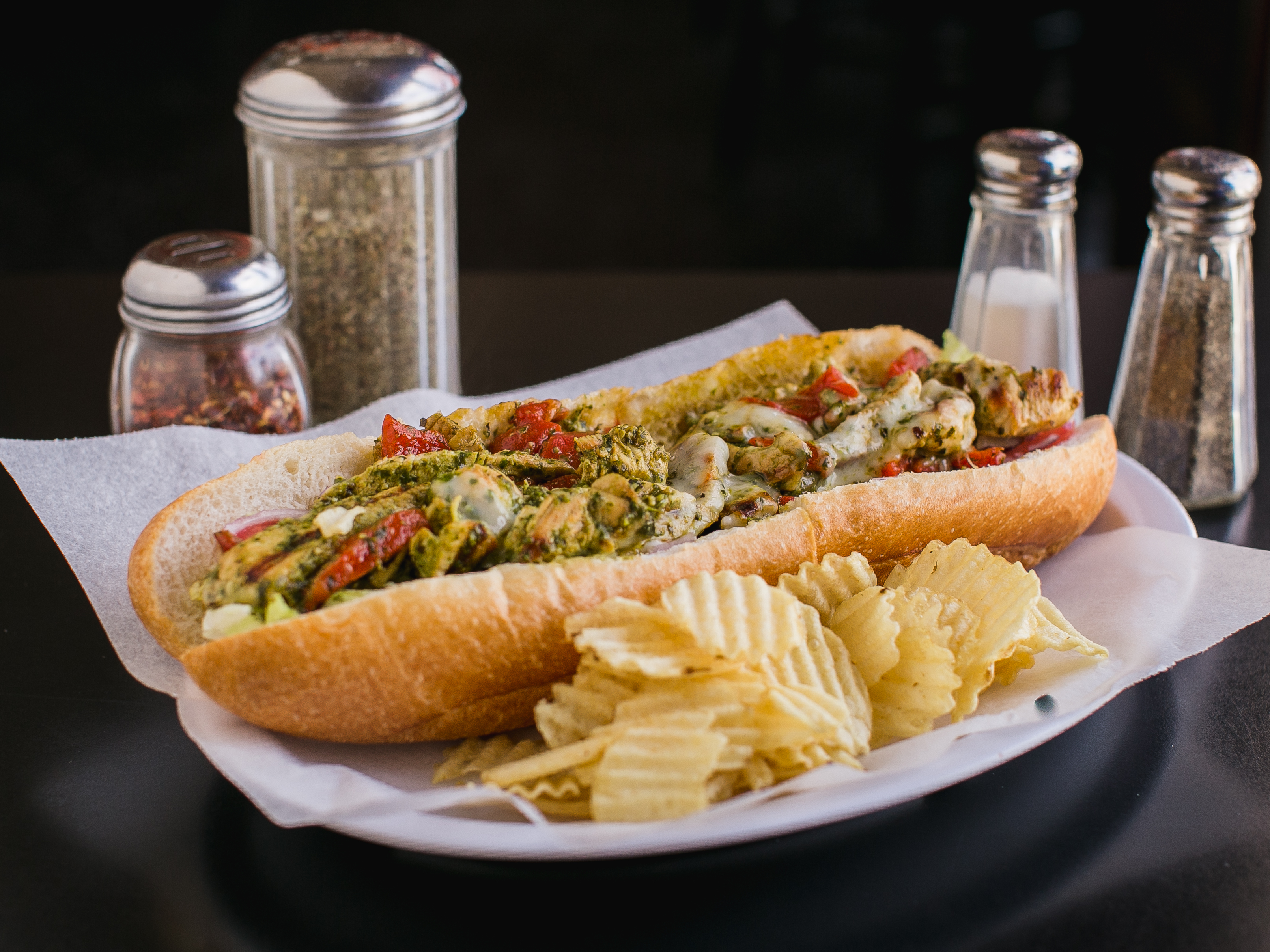 Order Pesto Chicken Hoagie food online from Lenape Pizza store, West Chester on bringmethat.com