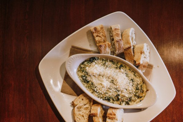 Order Spinach and Artichoke Dip Plate food online from Brew House Coffee & Bake Shop store, Maumee on bringmethat.com