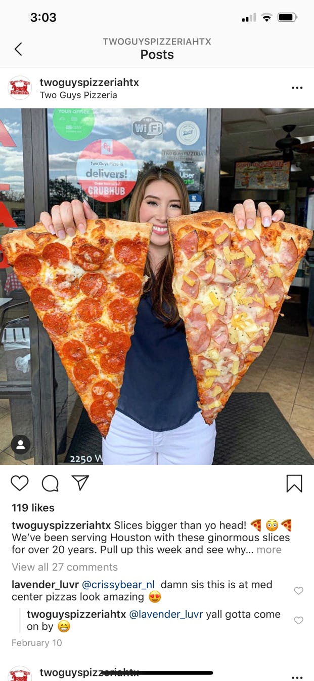 Order Cheese Pizza Slice - Slice food online from Two Guys Pizzeria store, Houston on bringmethat.com