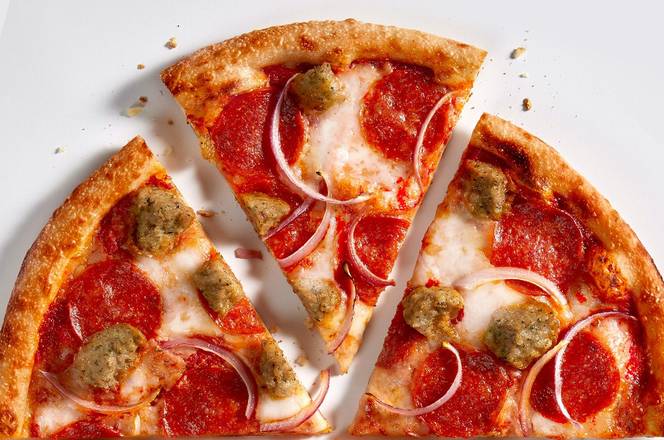 Order Meat Eater Half 11-inch Pizza + choice of side food online from Blaze Pizza store, Indianapolis on bringmethat.com