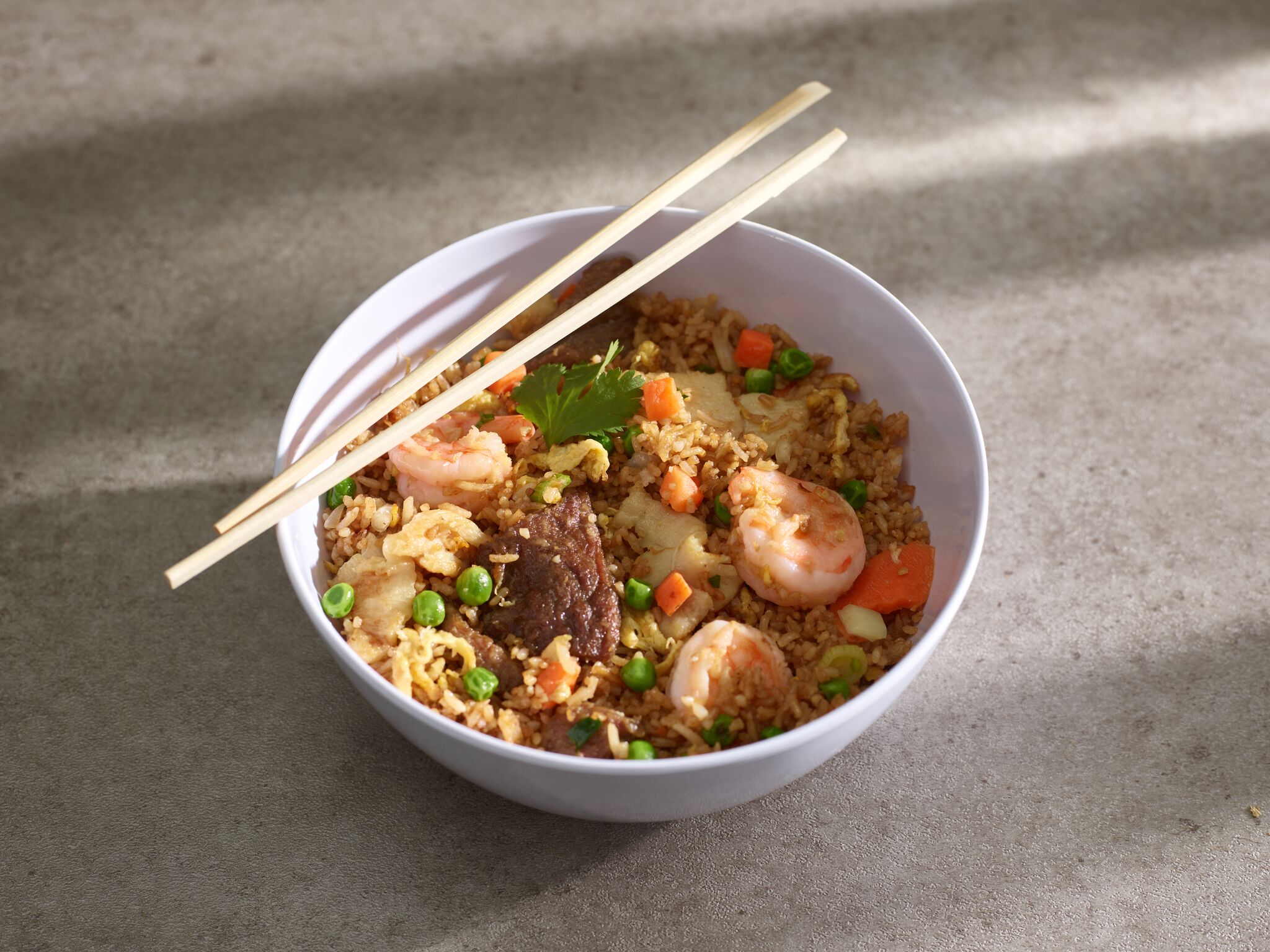 Order 7. Combination Fried Rice food online from Lulu Kitchen store, Albuquerque on bringmethat.com