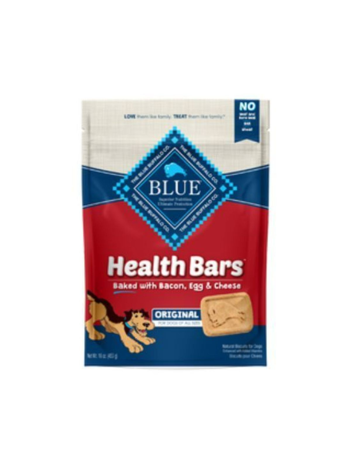 Order Blue Buffalo Health Bars Baked with Bacon Egg & Cheese Dog Treats (16 oz) food online from Stock-Up Mart store, Marietta on bringmethat.com