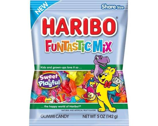 Order Haribo Funtastic Mix Gummi Candy 5oz food online from Pit Stop Liquor Mart store, El Monte on bringmethat.com