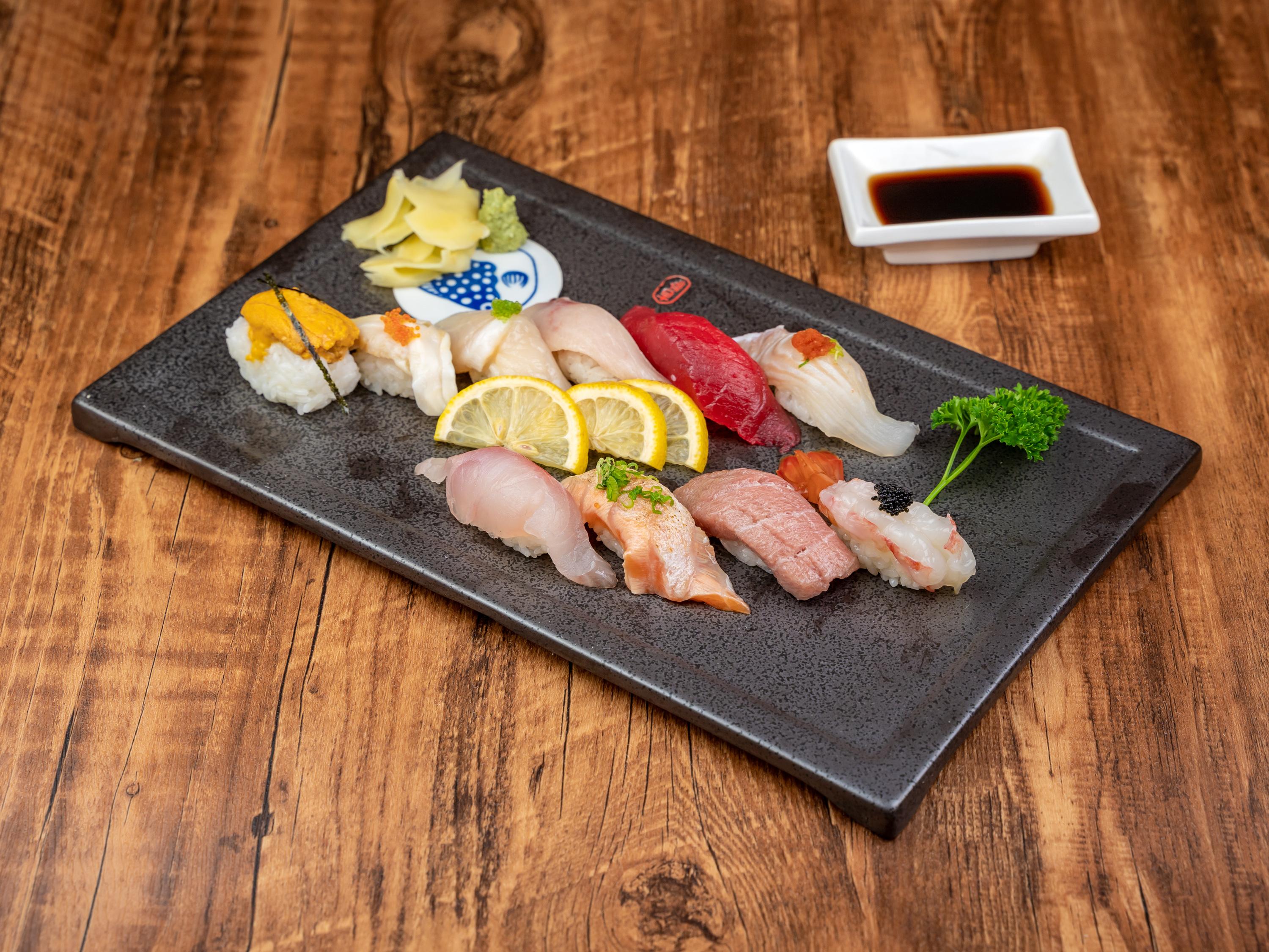 Order J4. Sushi Omakase Special food online from Aji Ichi Japanese Restaurant store, San Bruno on bringmethat.com