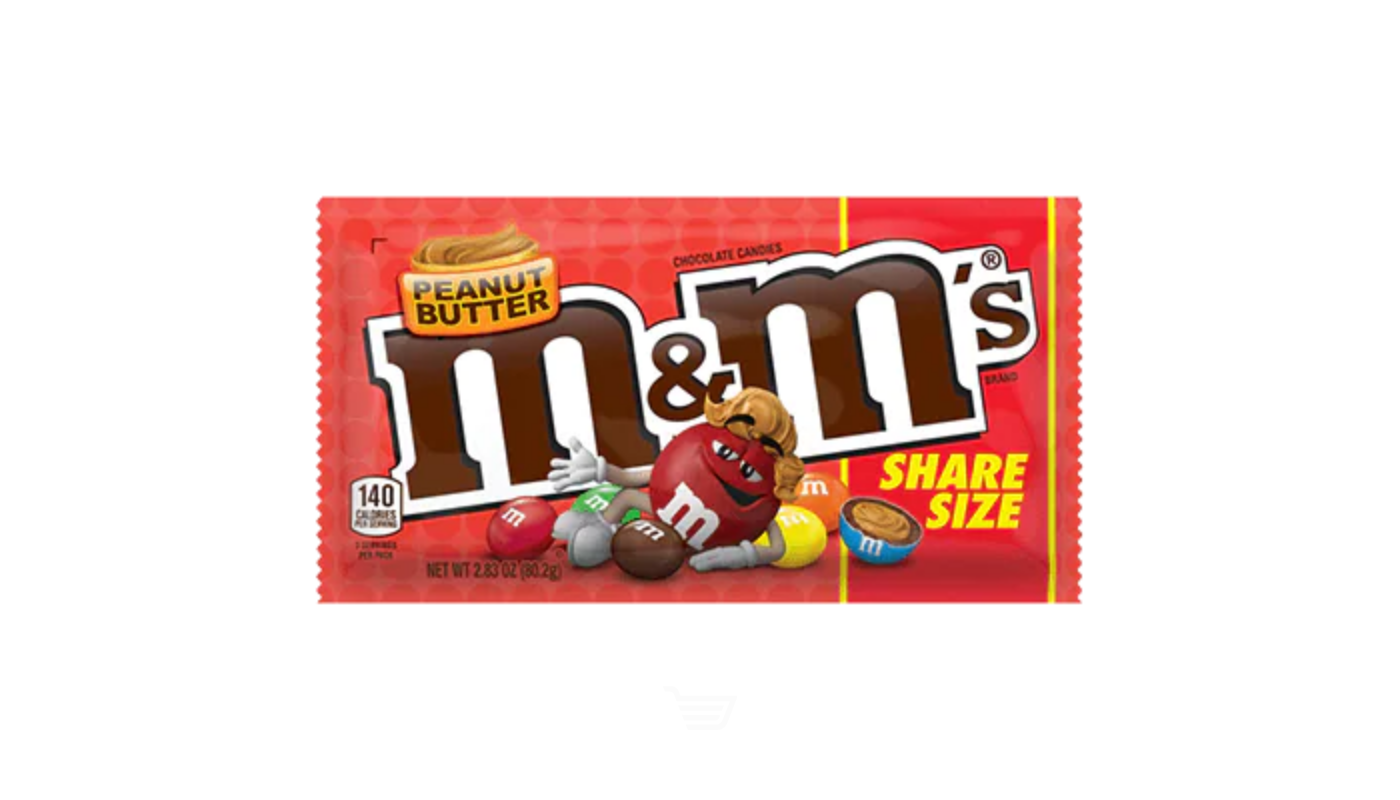Order M&M's Peanut Butter Share Size food online from Country Cousins Liquor & Jr Market store, Sylmar on bringmethat.com