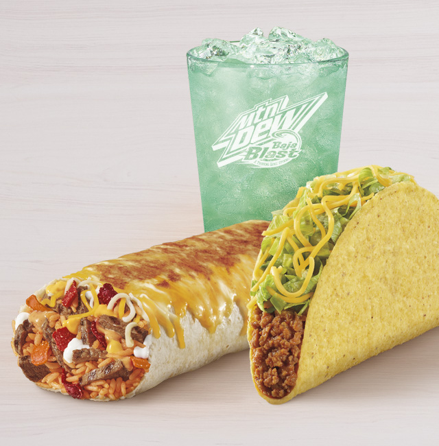Order Double Steak Grilled Cheese Burrito Combo food online from Taco Bell store, Dearborn on bringmethat.com