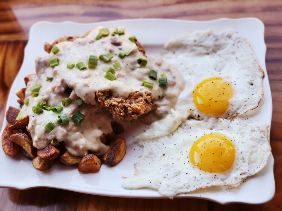 Order Country Fried Steak food online from Batter Up Waffles store, Beaverton on bringmethat.com