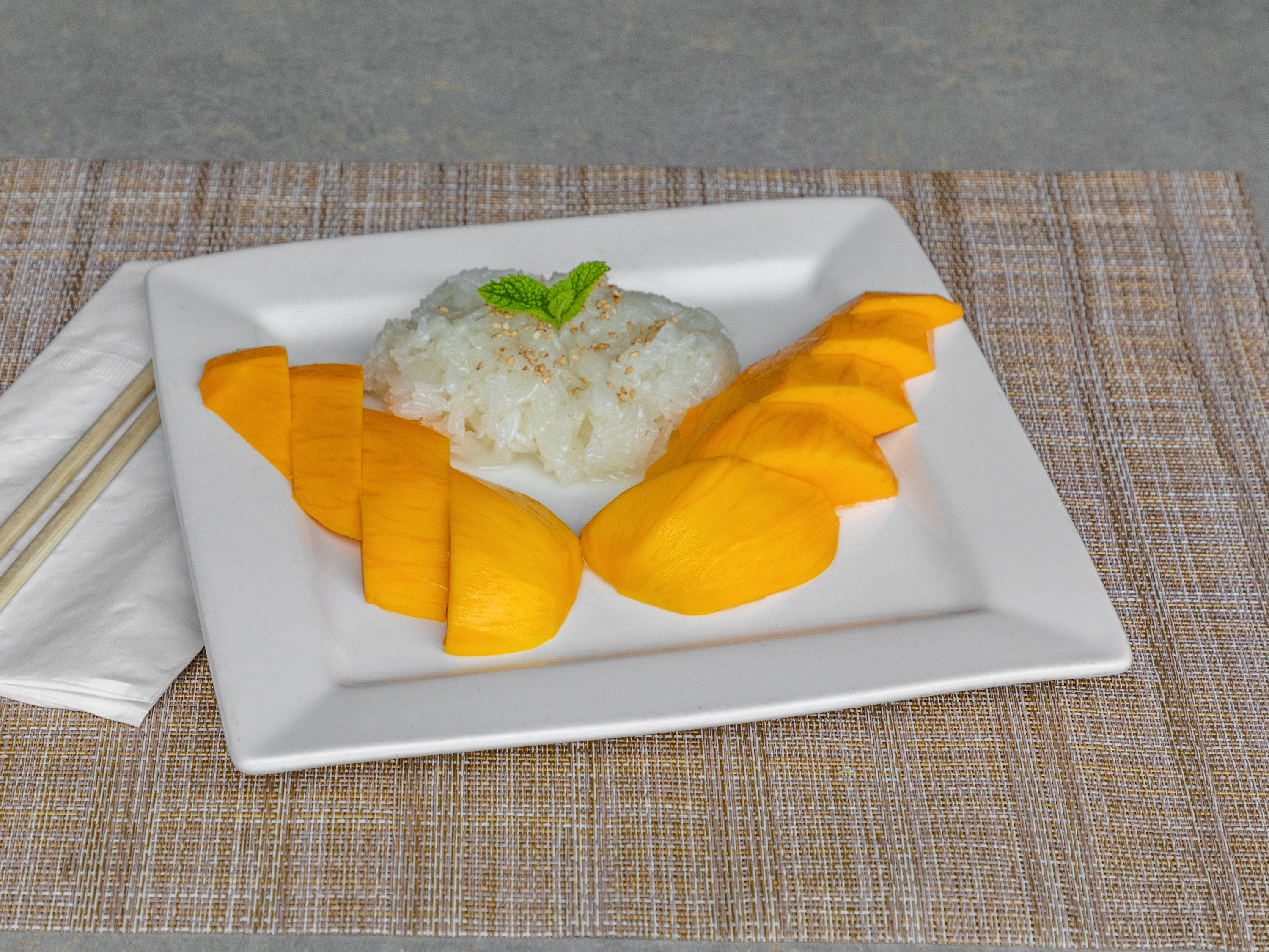 Order Sticky Rice with Mango food online from Phuket Thai Restaurant store, Redondo Beach on bringmethat.com